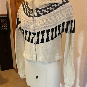 Elegant Black and White Women's Cardigan